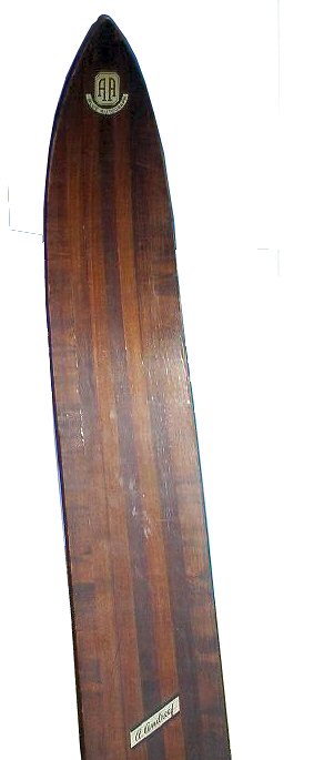 Bamboo Poles ANTIQUE Wooden 81" Long Skis HICKORY Signed ASNES TUR-LANGRENN 